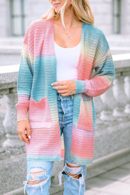 Gradient Knit Open Cardigan with Pockets LC271957-9