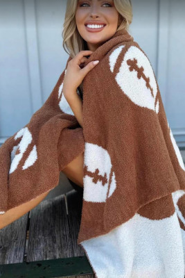 American Football Graphic Knitted Jacquard Flannel Blanket BH05586-P17