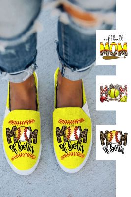 Personalized Custom Softball Baseball MOM Sport Graphic Daily Flat Shoes BH022423-1-T01