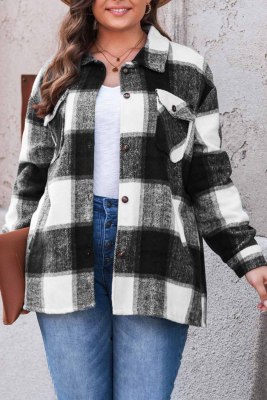 Plus Size Plaid Jacket PL851011-2