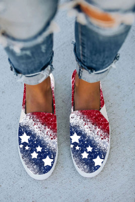 American Flag Flats Canvas Shoes Loafers BH022732-19