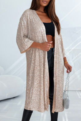 Sequin 3/4 Sleeve Open Front Duster Cardigans LC2542013-18