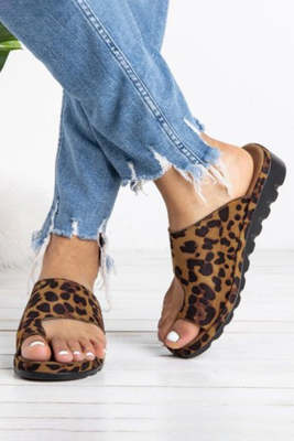 Leopard PU Leather Flip Flops BH02465-20