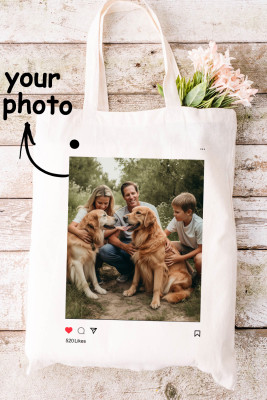 Custom Personalized Photo Shoulder Shopping Bag Canvas Bag LC18086-1-T02