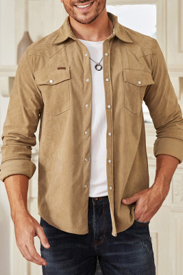 Solid Pocket Shirtcolla Sheath Casual Men Shirts MC255724-16