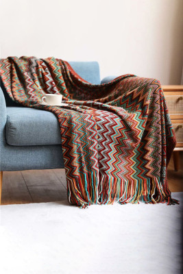 Nordic Knitted Throw Thread Blanket BH05001-3