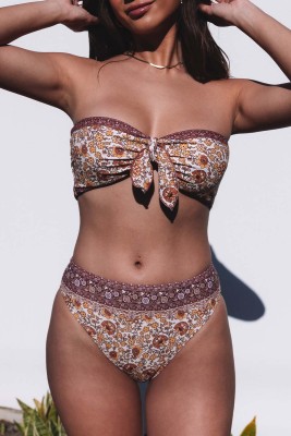 Floral Knot Tube Bodycom Sexy Bikinis LC433537-22