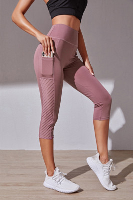 Mesh Pocket High Waist Tummy Control Yoga Pants LC260303-10