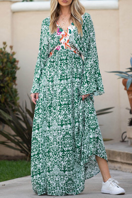 Abstract Decoration V Neck Shift Boho Dresses LC6117608-9