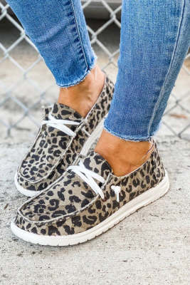 Leopard Slip On Flat Canvas Shoes BH021211-20