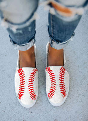 Baseball Color Block Slip On Flat Shoes LC121146-1