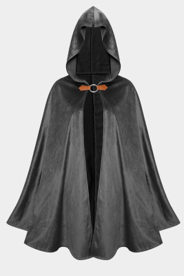 Vintage Suede mid-century cape Hooded  Halloween Costumes Party Cape LC8513044-P2