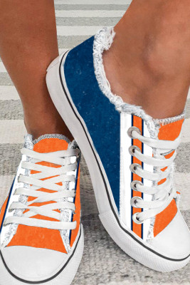 Stripe Graphic Daily Lace-Up Rubber Canvas Shoes BH023389-P305