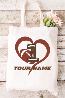 Custom Personalized Name American Football Graphic Shoulder Shopping Bag Canvas Bag LC18086-1-T16