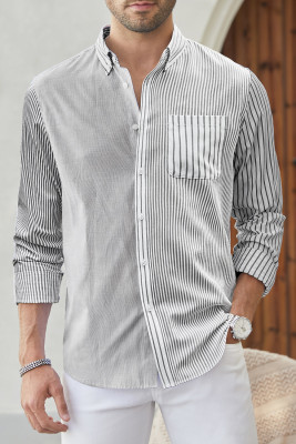 Striped Shirtcolla Casual Men Shirts MC255698-11