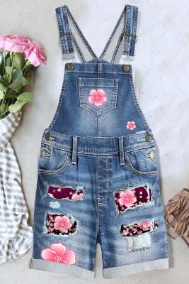 Cherry Blossoms Floral Shift Casual Overalls LC784723-4