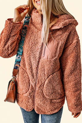 Sherpa Zip Hooded Teddy Coat LC8512421-10