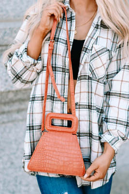 Faux Croc Leather Triangle Crossbody Bag BH03189-17