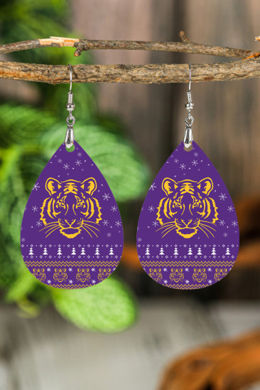 Tiger Graphic Drop Earrings BH013538-1