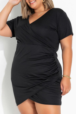 Pleated Split Sheath Casual Plus Size Dresses PL61520-2