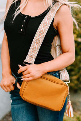 Tribal Strap PU Crossbody Bag with Tassel BH03810-7