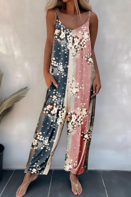 Floral Striped Casual Jumpsuits LC6412607-19