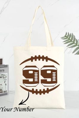 Custom Personalized Name American Football Graphic Shoulder Shopping Bag Canvas Bag LC18086-1-T09