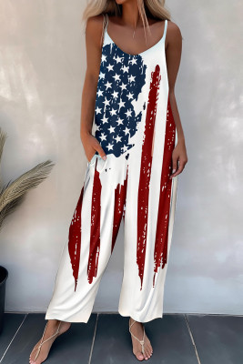 American Flag Striped Casual Jumpsuits LC6412356-19
