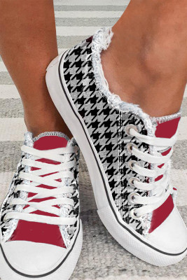 Houndstooth American Football Flats Canvas Shoes BH023425-P3