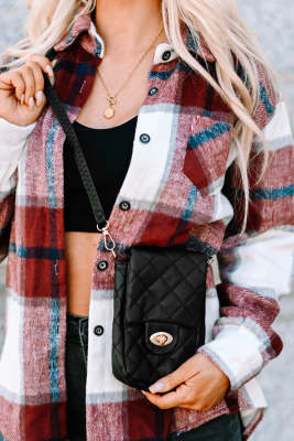 Quilted PU Leather Flap Inclined Shoulder Bag BH03186-2