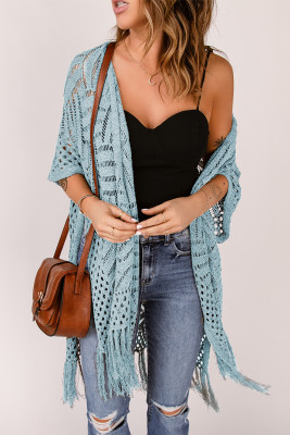 Loose Knitwear Macrame Kimono with Slits LC2541328-4