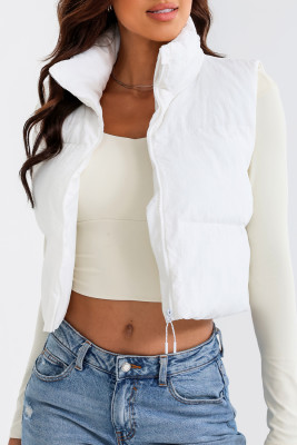 Zipper High Neck Shift Basic Cute Active Puffer Coat LC856132-1