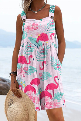 Pink Flamingo Floral Casual Rompers LC6412558-10