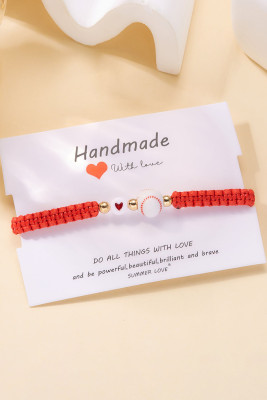 Baseball Lover Red Rope Bracelet BH013026-P1