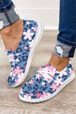 Leopard Cherry Blossom Lace Up Shoes BH02850-4