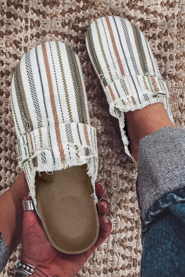 Striped Slip-on Canvas Slippers BH02867-1