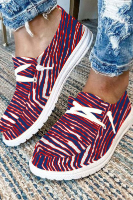 Red And Blue Slip On Daily Flat Shoes BH023462-P503