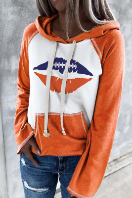 Lips American Football Hooded Shift Casual Hoodies LC25316237-14