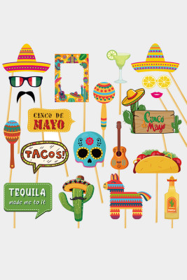 Cinco de Mayo Mexican Festivals Funny Photography Props Handheld Mask BH04236-22