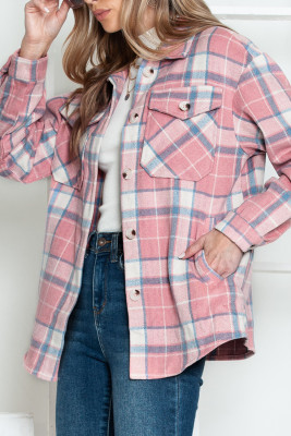 Plaid Flap Pocket Flannel Jackets LC8512998-10