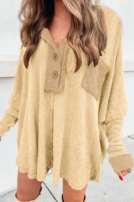 Apricot camel-waffle-hoodie LC25124114-P18