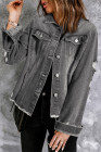 EVALESS Womens Boyfriend Washed Crop Denim Jean Jacket Coat
