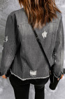 EVALESS Womens Boyfriend Washed Crop Denim Jean Jacket Coat