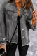 EVALESS Womens Boyfriend Washed Crop Denim Jean Jacket Coat