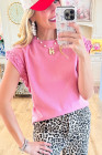 Bonbon Braided Cap Sleeve Crew Neck T Shirt