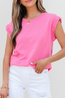 Bonbon Braided Cap Sleeve Crew Neck T Shirt
