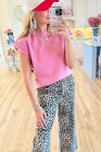 Bonbon Braided Cap Sleeve Crew Neck T Shirt