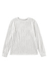 EVALESS Womens Tops Trendy Dressy Casual Long Sleeve Crewneck Basic T Shirts Solid Loose Textured Blouses Outfits