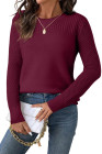 EVALESS Womens Sweaters Casual Long Sleeve Crewneck Cable Knit Lightweight Oversized Crochet Sweater Pullover Tops
