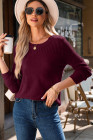 EVALESS Womens Sweaters Casual Long Sleeve Crewneck Cable Knit Lightweight Oversized Crochet Sweater Pullover Tops